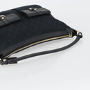 GUCCI GG Canvas Abbey Shoulder Bag Black Silver Silver 153025 Auth 186646SAV-7