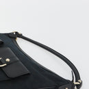 GUCCI GG Canvas Abbey Shoulder Bag Black Silver Silver 153025 Auth 186646SAV-14