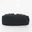 GUCCI GG Canvas Abbey Shoulder Bag Black Silver Silver 153025 Auth 186646SAV-5