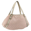 GUCCI GG Canvas Abbey Tote Bag Pink Gold 130736 Auth 186647-1