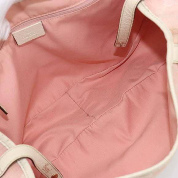 GUCCI GG Canvas Abbey Tote Bag Pink Gold 130736 Auth 186647