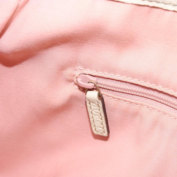 GUCCI GG Canvas Abbey Tote Bag Pink Gold 130736 Auth 186647