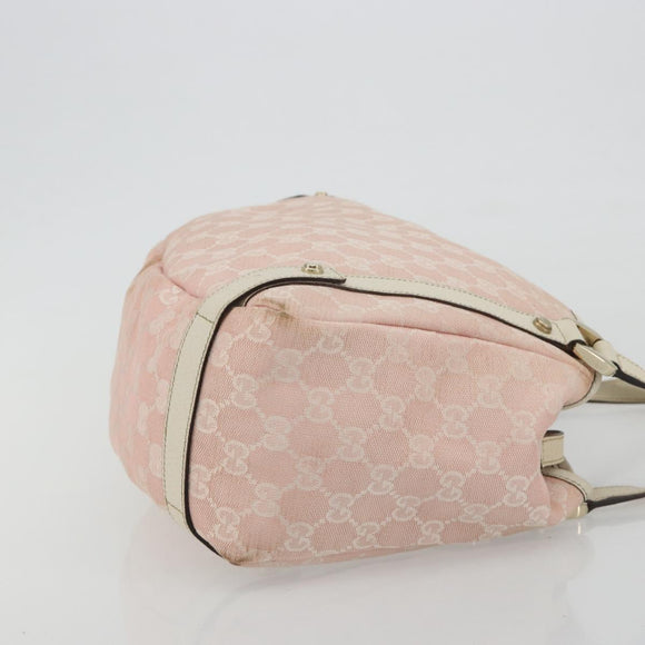 GUCCI GG Canvas Abbey Tote Bag Pink Gold 130736 Auth 186647