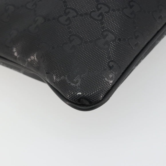 GUCCI GG Implementation Shoulder Bag PVC Black Silver 201538 Auth 186648V