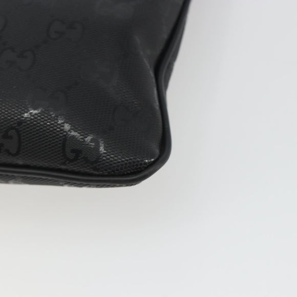 GUCCI GG Implementation Shoulder Bag PVC Black Silver 201538 Auth 186648V