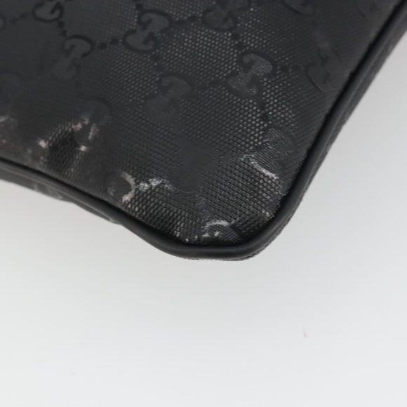 GUCCI GG Implementation Shoulder Bag PVC Black Silver 201538 Auth 186648V