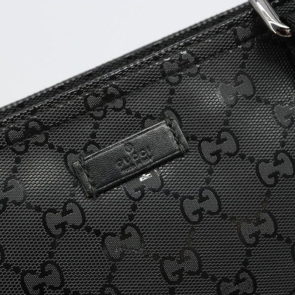 GUCCI GG Implementation Shoulder Bag PVC Black Silver 201538 Auth 186648V
