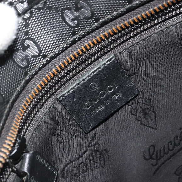 GUCCI GG Implementation Shoulder Bag PVC Black Silver 201538 Auth 186648V
