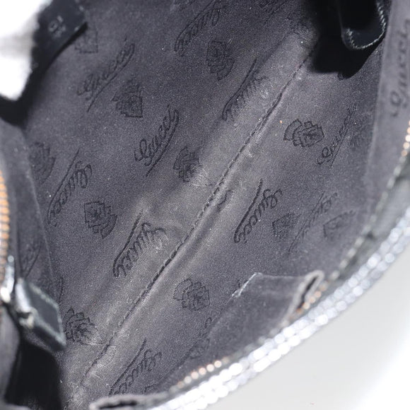 GUCCI GG Implementation Shoulder Bag PVC Black Silver 201538 Auth 186648V