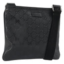 GUCCI GG Implementation Shoulder Bag PVC Black Silver 201538 Auth 186648V-1