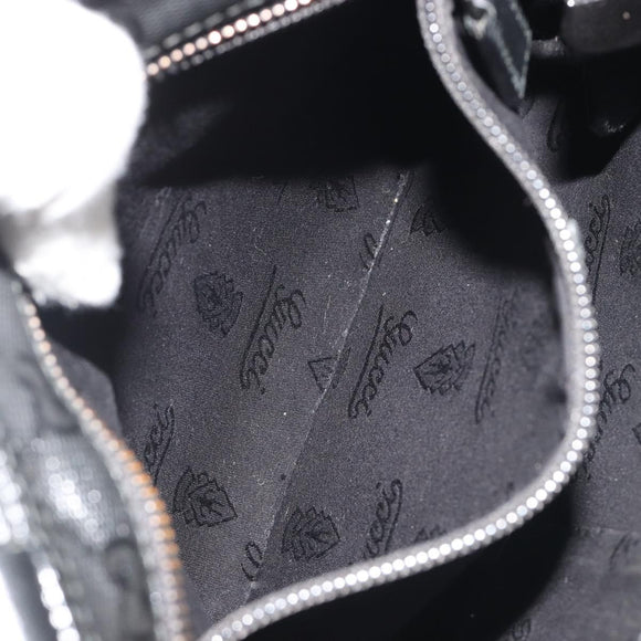 GUCCI GG Implementation Shoulder Bag PVC Black Silver 201538 Auth 186648V