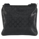 GUCCI GG Implementation Shoulder Bag PVC Black Silver 201538 Auth 186648V-13