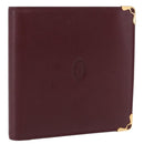 CARTIER Must Line Bifold Wallet Leather Bordeaux Gold Auth 186651A-1