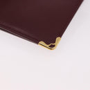 CARTIER Must Line Bifold Wallet Leather Bordeaux Gold Auth 186651A-15