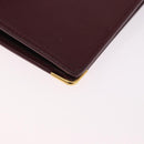 CARTIER Must Line Bifold Wallet Leather Bordeaux Gold Auth 186651A-16