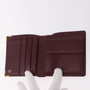 CARTIER Must Line Bifold Wallet Leather Bordeaux Gold Auth 186651A-8