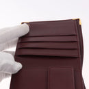 CARTIER Must Line Bifold Wallet Leather Bordeaux Gold Auth 186651A-10