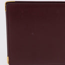 CARTIER Must Line Bifold Wallet Leather Bordeaux Gold Auth 186651A-3