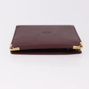 CARTIER Must Line Bifold Wallet Leather Bordeaux Gold Auth 186651A-4