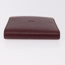 CARTIER Must Line Bifold Wallet Leather Bordeaux Gold Auth 186651A-5