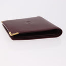 CARTIER Must Line Bifold Wallet Leather Bordeaux Gold Auth 186651A-6