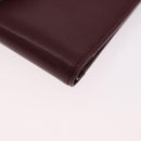 CARTIER Must Line Bifold Wallet Leather Bordeaux Gold Auth 186651A-14