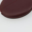 CARTIER Must Line Coin Purse Leather Bordeaux Gold Auth 186652A-16
