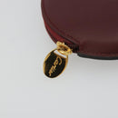 CARTIER Must Line Coin Purse Leather Bordeaux Gold Auth 186652A-8