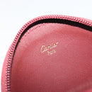 CARTIER Must Line Coin Purse Leather Bordeaux Gold Auth 186652A-9