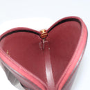 CARTIER Must Line Coin Purse Leather Bordeaux Gold Auth 186652A-17