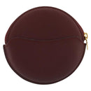 CARTIER Must Line Coin Purse Leather Bordeaux Gold Auth 186652A-2