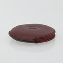 CARTIER Must Line Coin Purse Leather Bordeaux Gold Auth 186652A-3