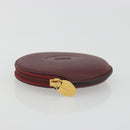 CARTIER Must Line Coin Purse Leather Bordeaux Gold Auth 186652A-4
