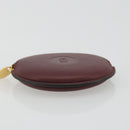 CARTIER Must Line Coin Purse Leather Bordeaux Gold Auth 186652A-6