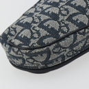 Christian Dior Trotter Canvas Accessory Pouch Navy Gold Auth 186653A-11