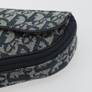 Christian Dior Trotter Canvas Accessory Pouch Navy Gold Auth 186653A-8