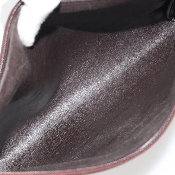Christian Dior Trotter Canvas Clutch Bag Brown Gold Auth 186654