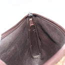 Christian Dior Trotter Canvas Clutch Bag Brown Gold Auth 186654-14