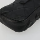 CHANEL Matelasse Cambon Line Pouch Lamb Skin Black CC Auth 186655-10