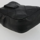 CHANEL Matelasse Cambon Line Pouch Lamb Skin Black CC Auth 186655-11