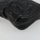 CHANEL Matelasse Cambon Line Pouch Lamb Skin Black CC Auth 186655-9