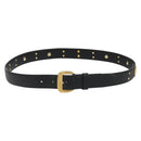 GUCCI Belt Leather 39.4"" Black Gold Auth 186658A-1