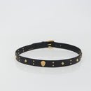 GUCCI Belt Leather 39.4"" Black Gold Auth 186658A-2