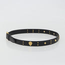 GUCCI Belt Leather 39.4"" Black Gold Auth 186658A-3