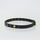GUCCI Belt Leather 39.4"" Black Gold Auth 186658A-4