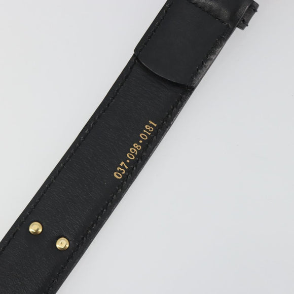 GUCCI Belt Leather 39.4"" Black Gold Auth 186658A