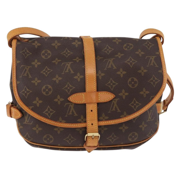 LOUIS VUITTON Monogram Saumur 30 Shoulder Bag M42256 LV Auth 186660A