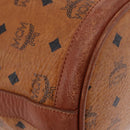 MCM Vicetos Logogram Drawstring Bag PVC Leather Brown Gold Auth 186663-10