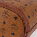 MCM Vicetos Logogram Drawstring Bag PVC Leather Brown Gold Auth 186663-11
