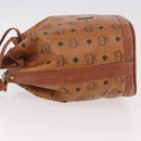MCM Vicetos Logogram Drawstring Bag PVC Leather Brown Gold Auth 186663-5